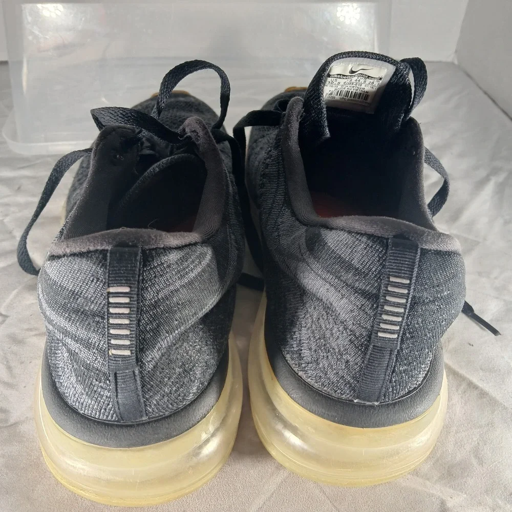 Nike Air Max Flyknit Black Charcoal Grey Gum Sole Mens 10.5 620469-010 Running‎